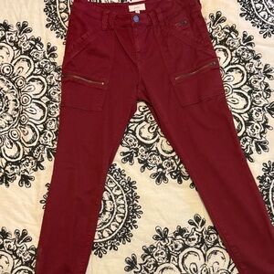 Joie Women's Park Cargo in Burgundy with Zipper Details